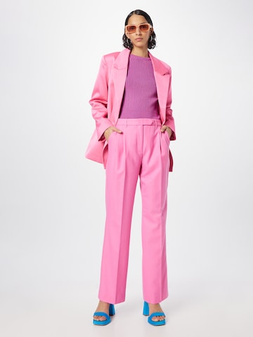 Designers Remix Regular Pleat-Front Pants 'Nottingham' in Pink