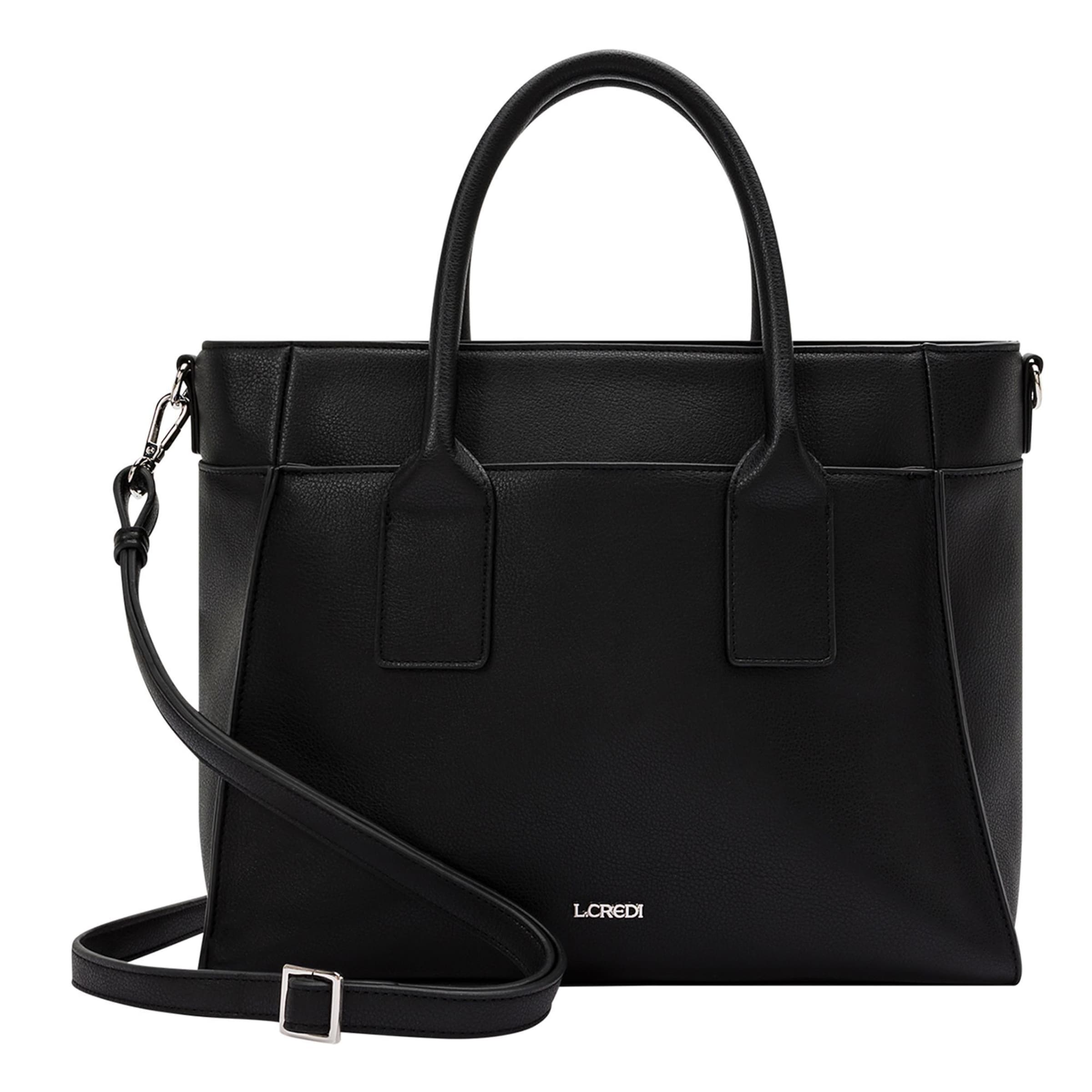 L.CREDI Handbag 'Orkida' in Black: front