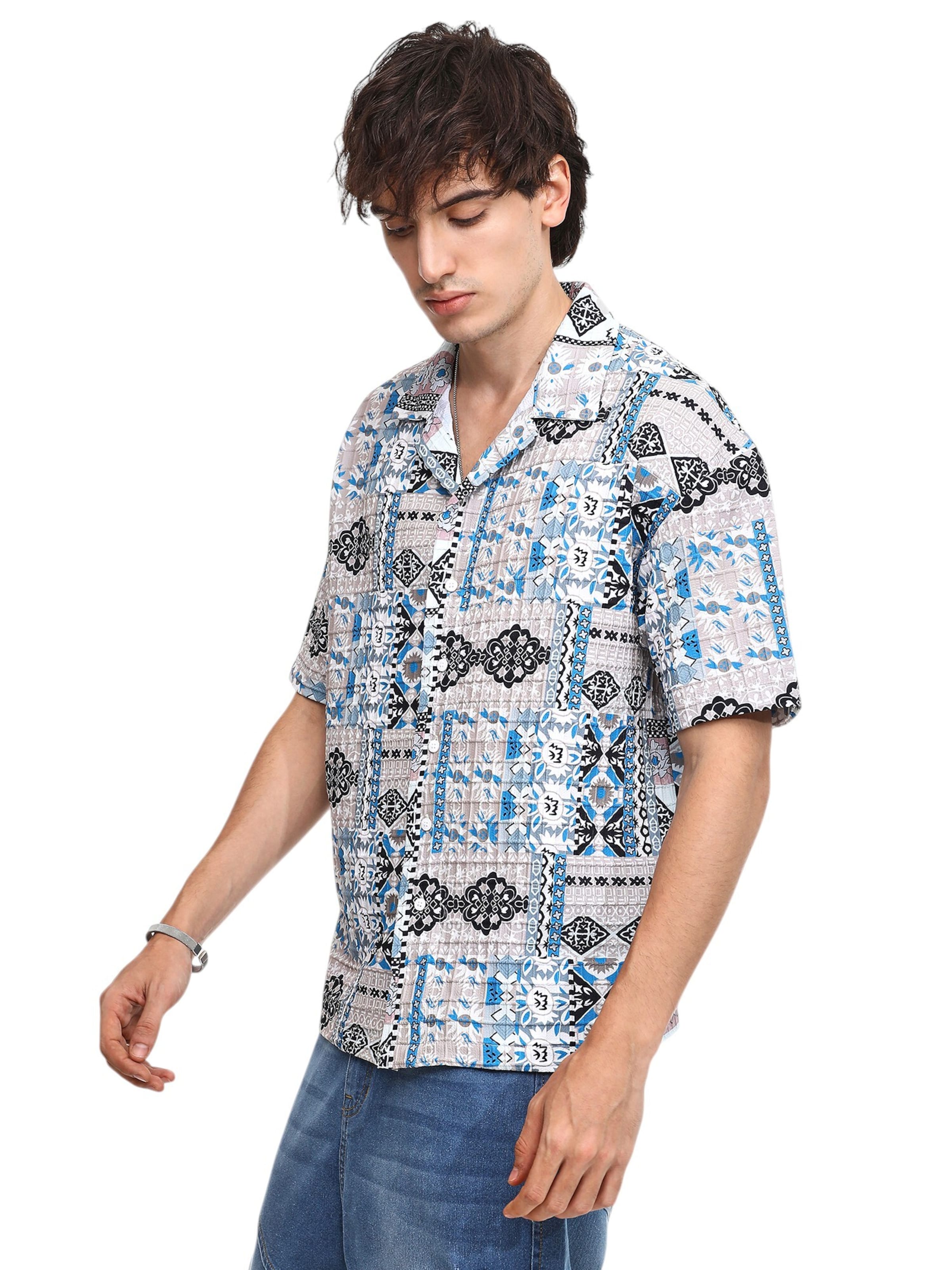 Campus Sutra Regular fit Button Up Shirt 'Winona' in Grey