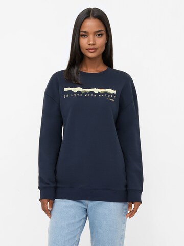 NIKIN Sweatshirt 'TreeSweater Mountain Panorama' in Blue