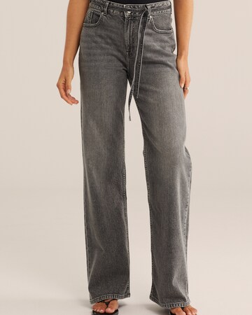 WE Fashion Wide leg Τζιν σε γκρι: μπροστά