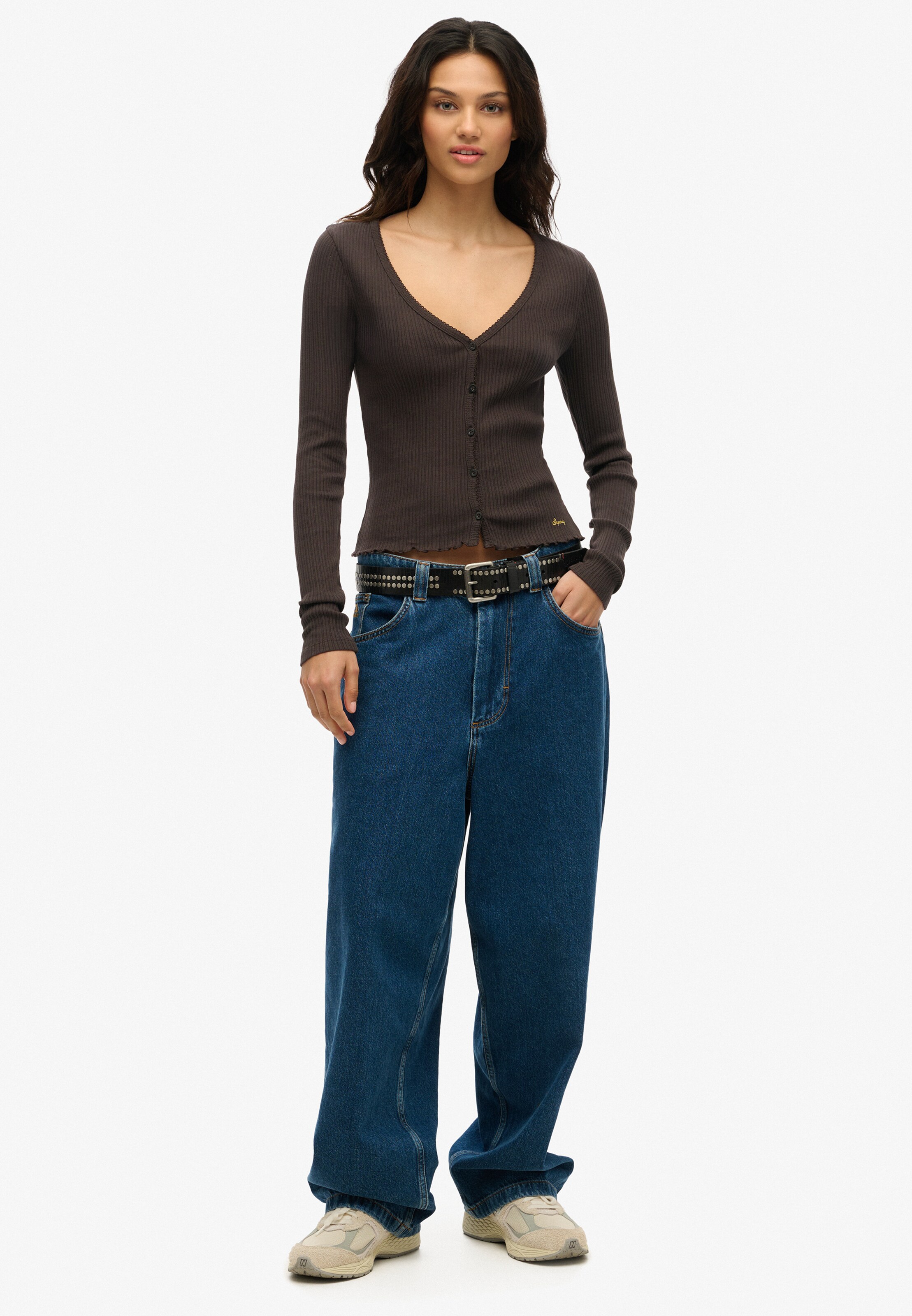 Superdry Strickjacke 'Essential' in Braun