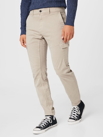 TOM TAILOR DENIM Slimfit Cargobroek in Grijs: voorkant