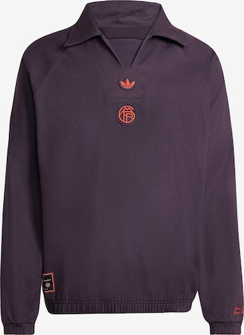 purpurinė ADIDAS ORIGINALS Sportinio tipo megztinis 'FC Bayern München Terrace Icons': priekis