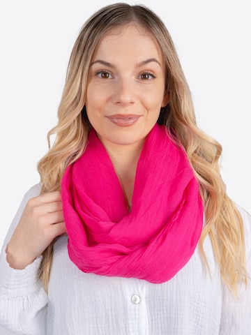 Seasons of April Schlauchschal in Pink: Vorderseite