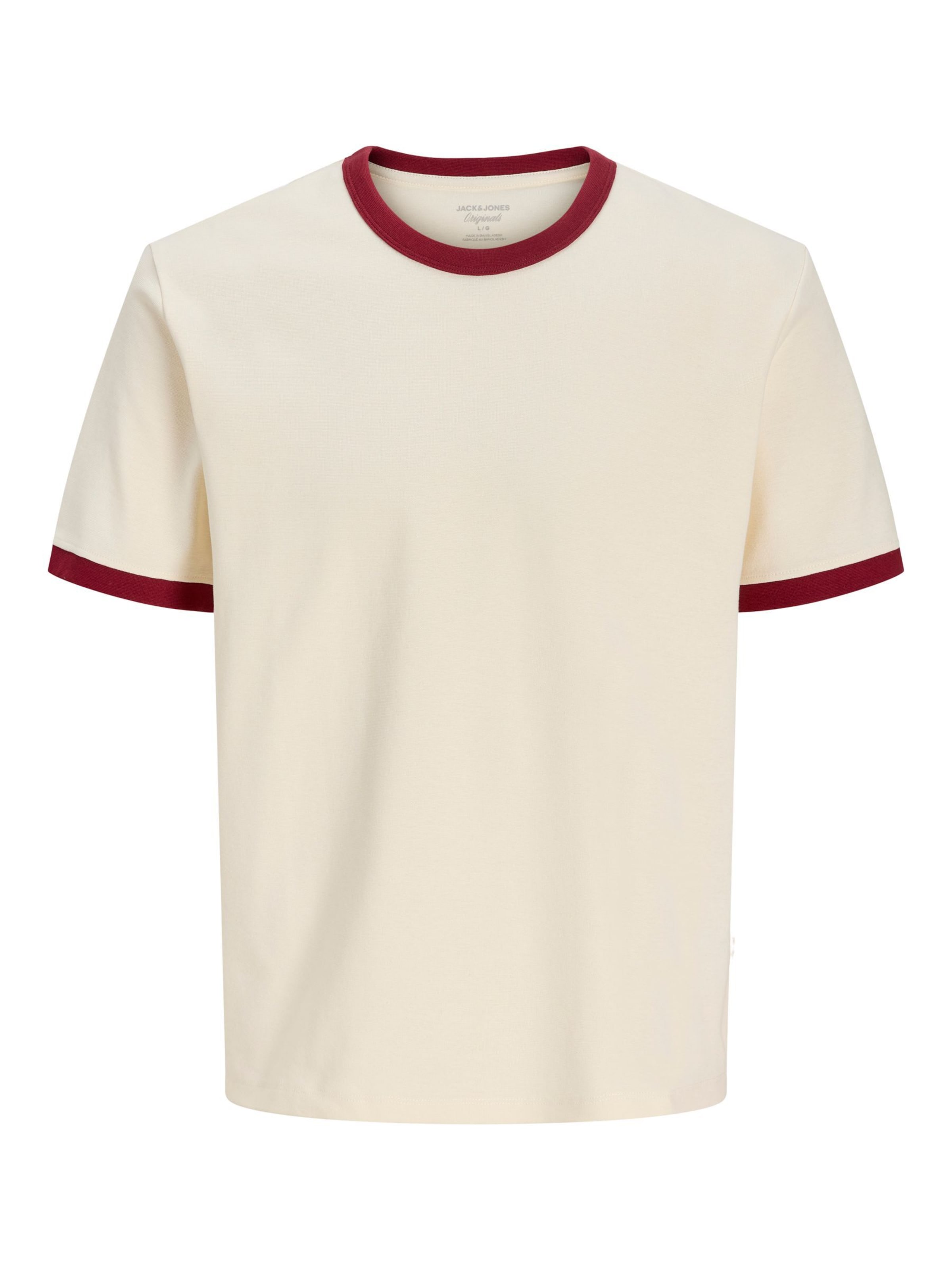 JACK & JONES T-Shirt en XXL en rouge carmin / blanc cassé, Vue avec produit