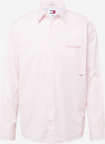 Tommy Jeans Rovný strih Košeľa - ružová: predná strana