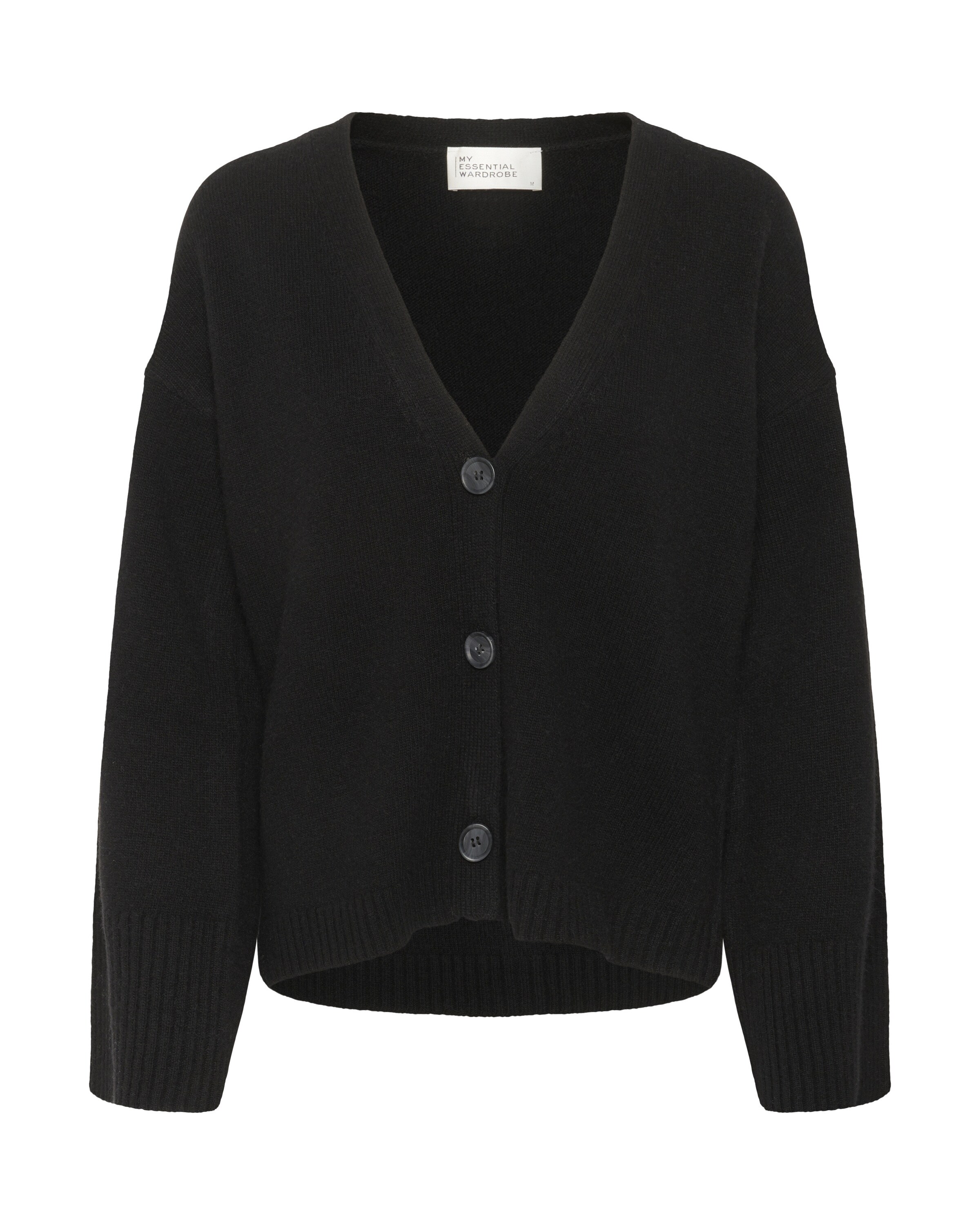 My Essential Wardrobe Strickjacke 'Huxi' in Schwarz: Vorderseite