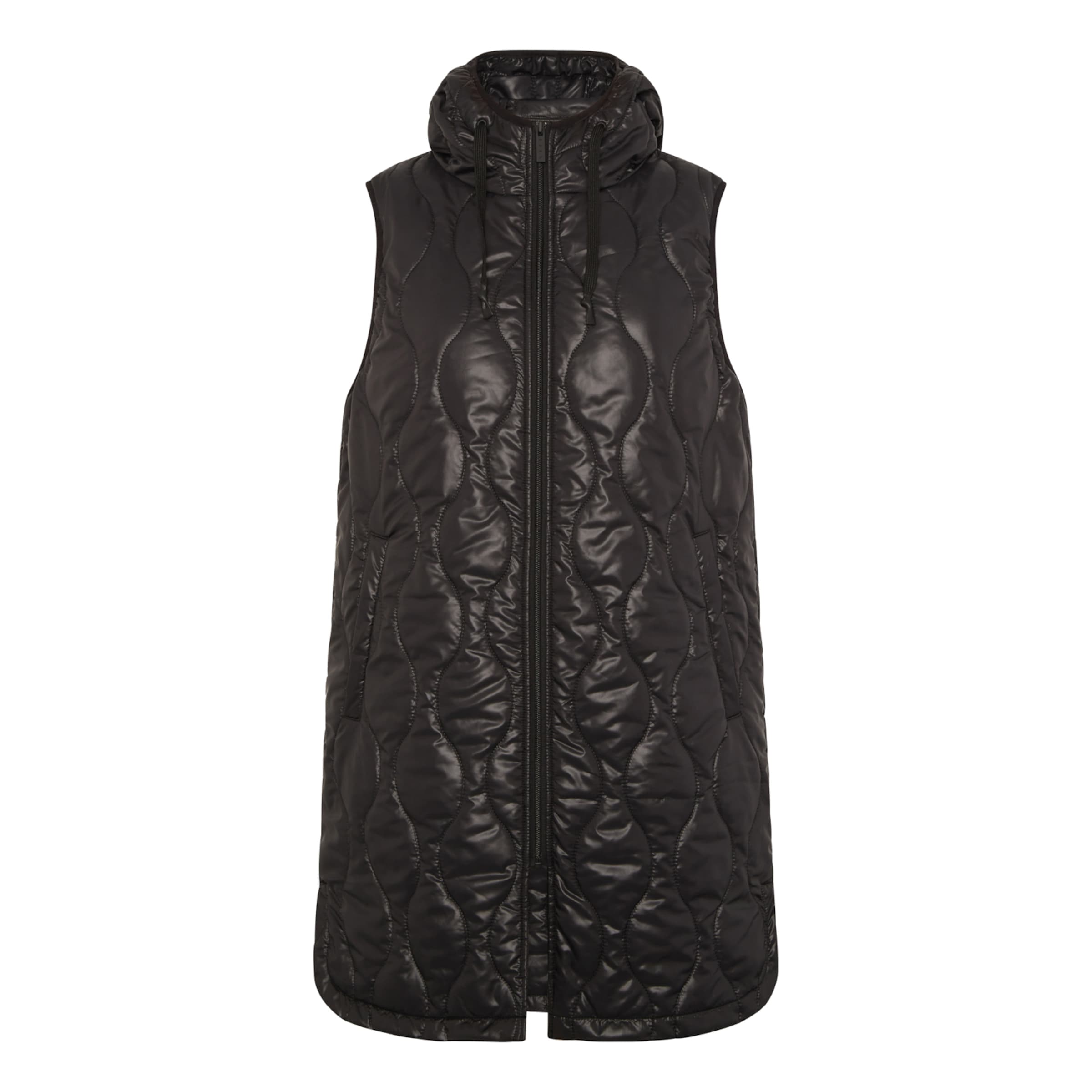 Born Living Yoga Sportbodywarmer ' Tessa ' in Zwart: voorkant