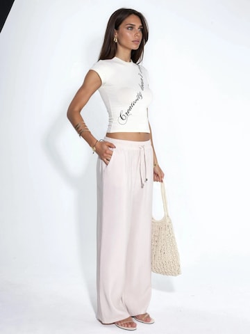 Wide leg Pantaloni di Hiccup in bianco