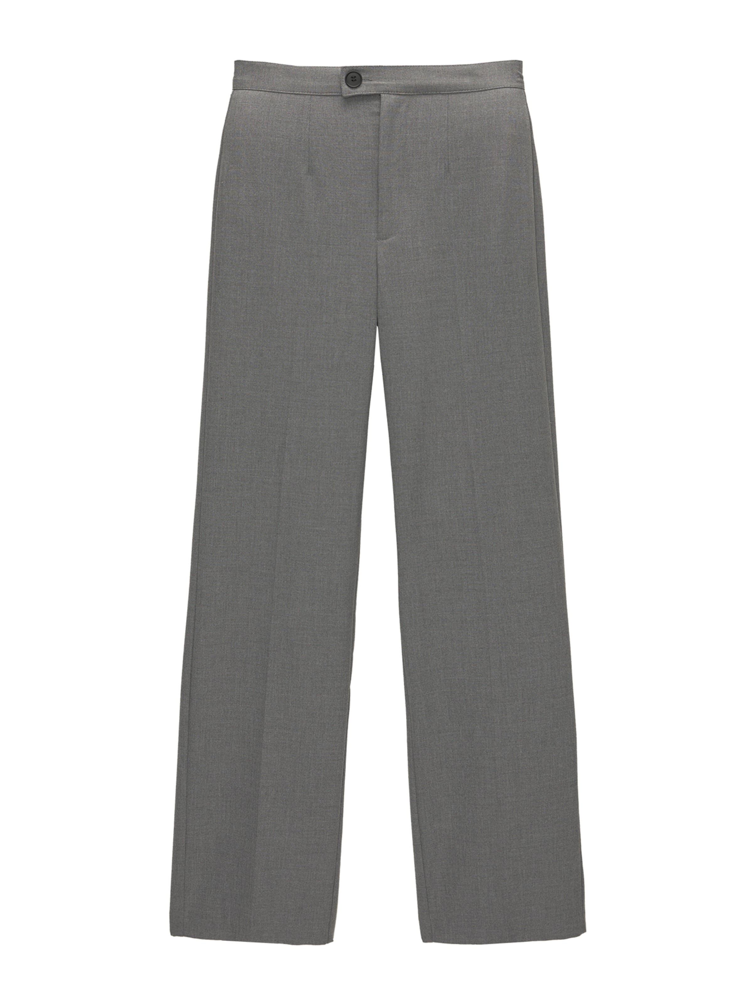 Pull&Bear Loose fit Trousers with creases in Grey: front