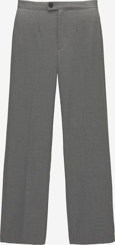 Pull&Bear Loose fit Trousers with creases in Grey: front