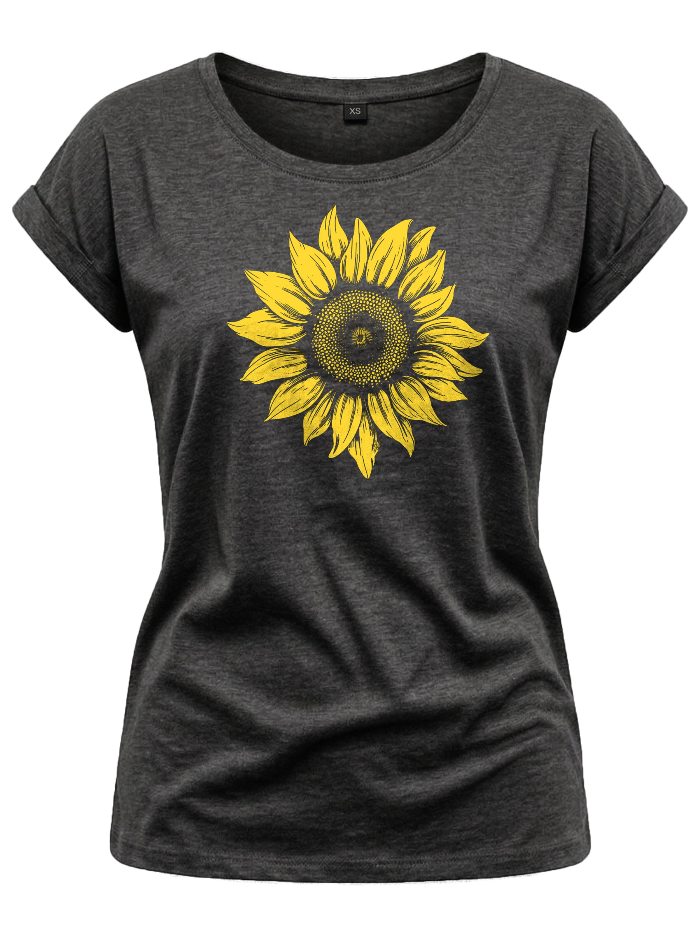 MAKAYA Shirt 'Sonnenblume' in Grey: front