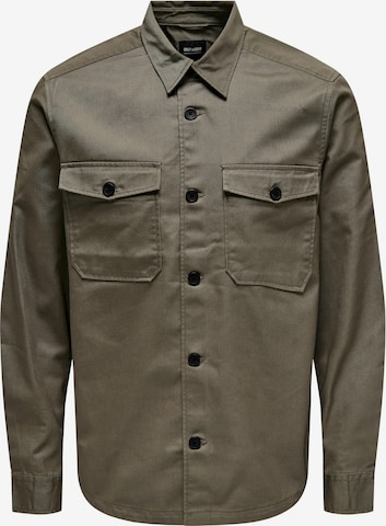 Only & Sons Button Up Shirt 'MILO' in Brown: front