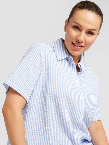 PIECES Curve Bluse 'SALLY' in Blau