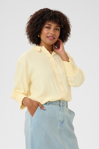 Cream Blouse 'Nola' in Geel: voorkant