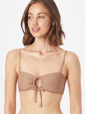Abercrombie & Fitch - Bikini 'CINCHED' en marrón: frente