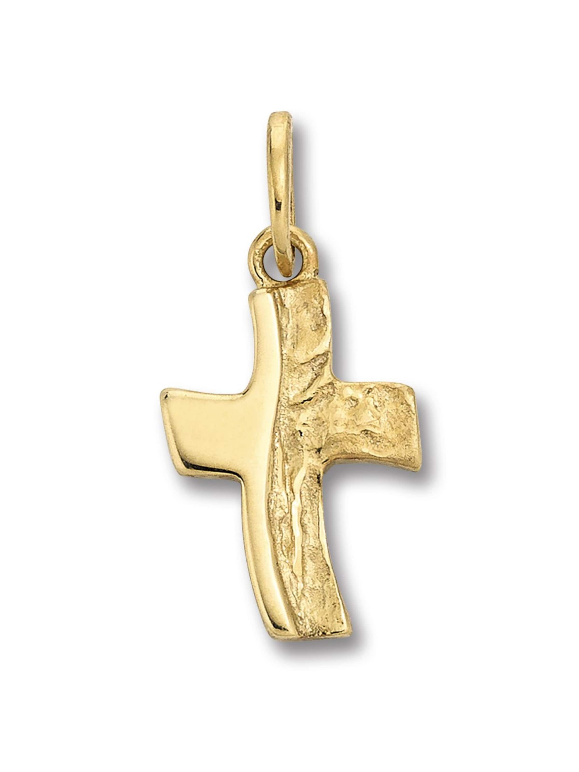 ONE ELEMENT Anhänger 'Kreuz' in Gold: Vorderseite