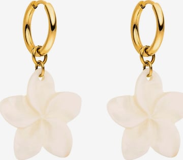 PURELEI - Pendientes 'Plumeria' en oro: frente