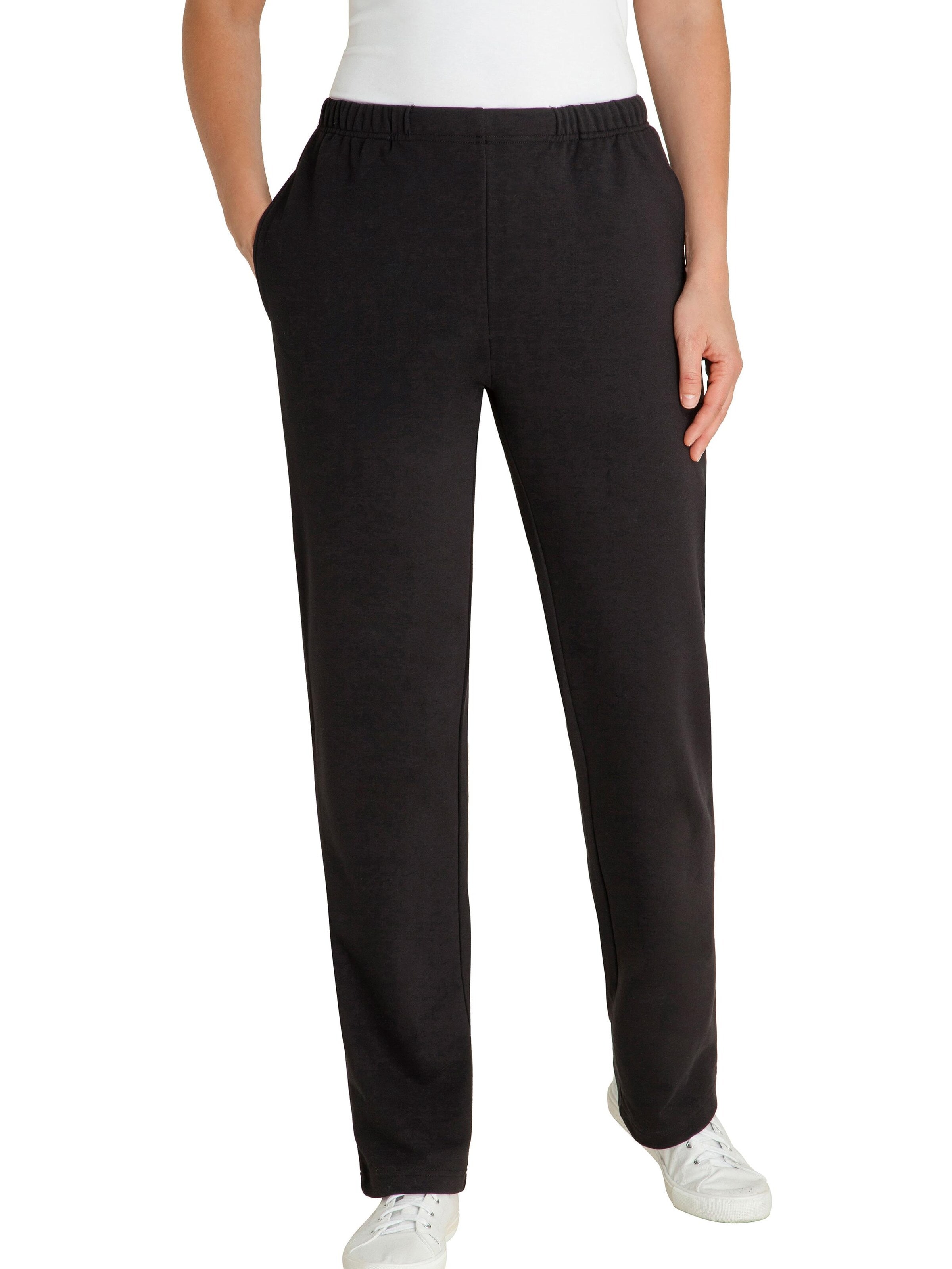 HAJO Regular Pants 'Sweathose' in Black: front