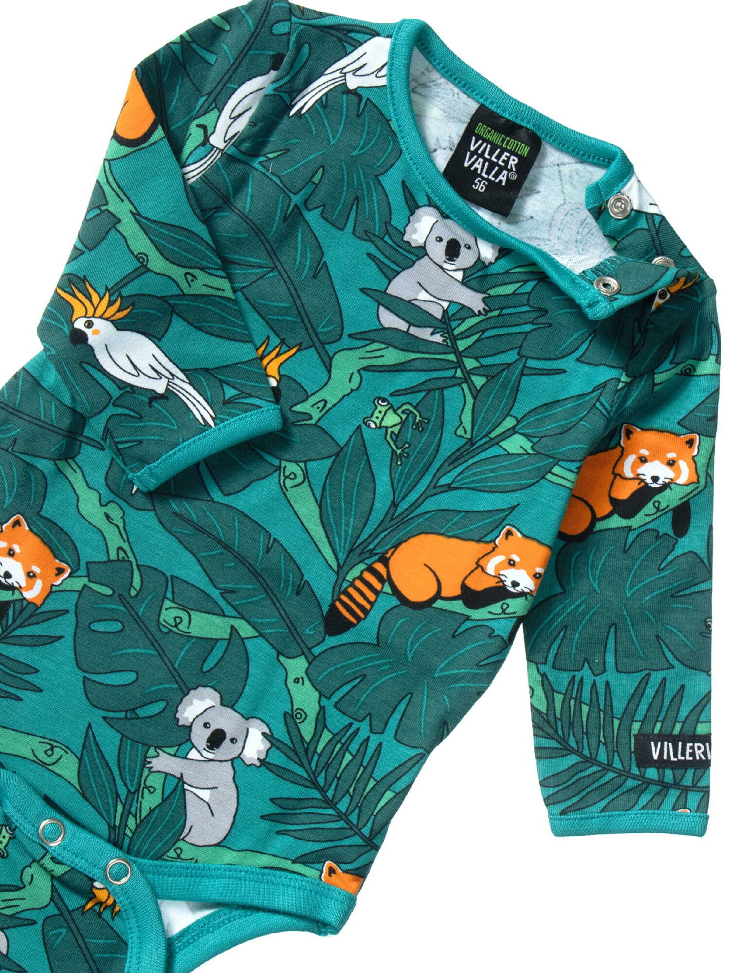 Villervalla Strampler 'Animal' in Grün