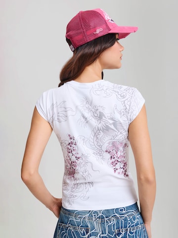 Maglietta 'Tattoo City' di Ed Hardy in bianco