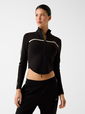 GUESS Knit Cardigan in Black: front