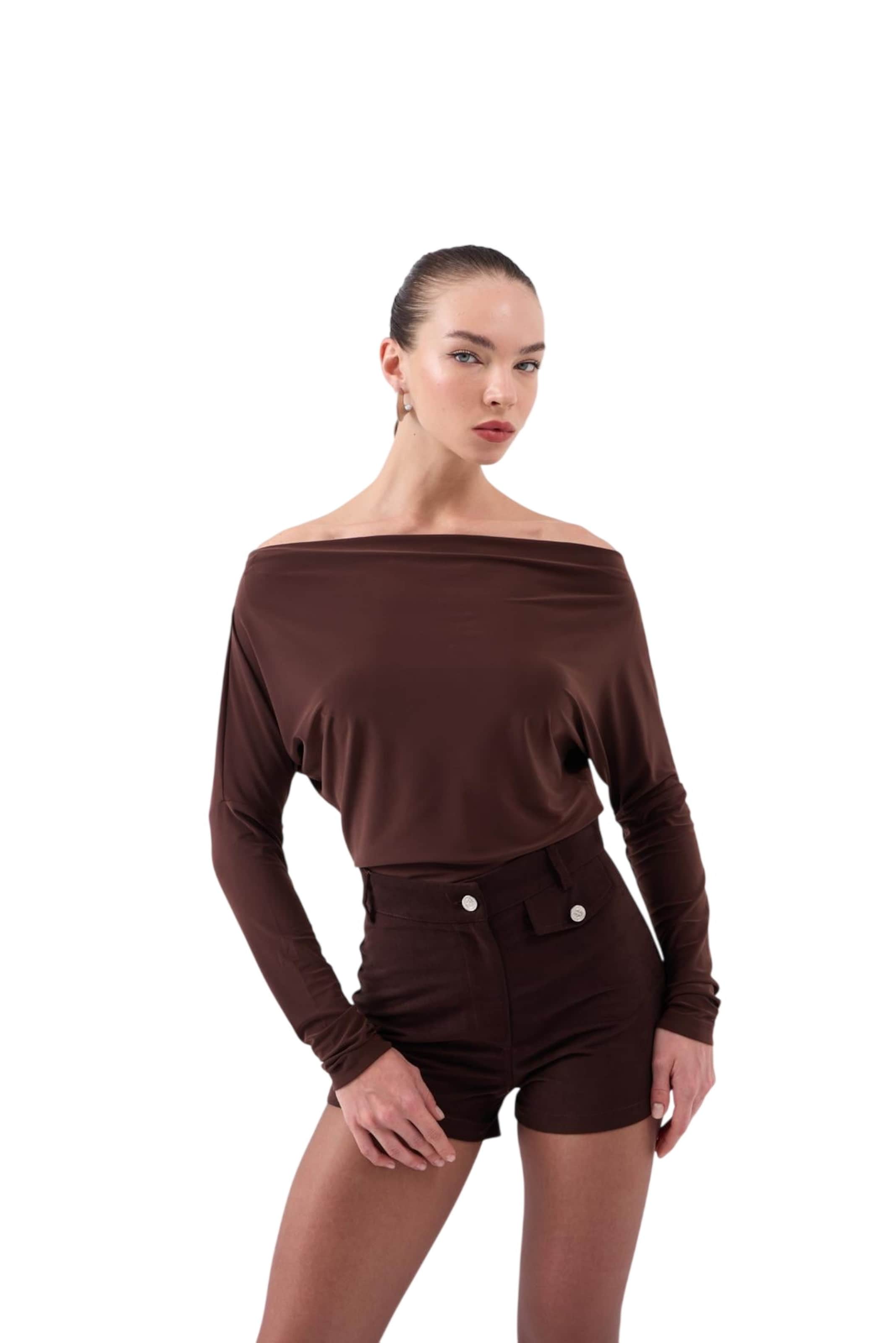 HOLLY LOLLY Bluse in Braun