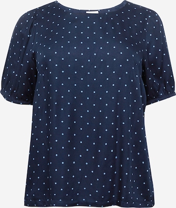 KAFFE CURVE Blouse 'Danka' in Blauw: voorkant