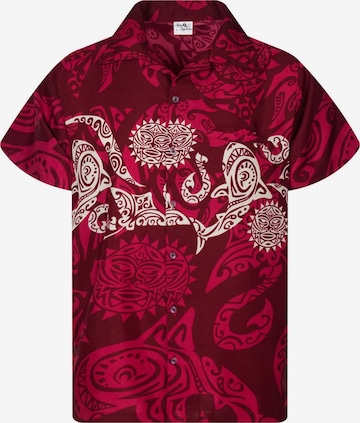 Maglietta 'Maori Chest' di King Kameha in rosso: frontale