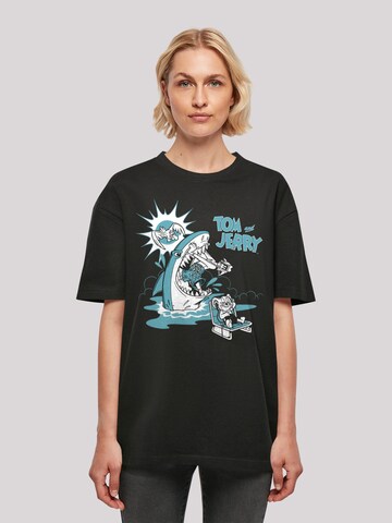 Maglietta 'Tom und Jerry Summer Shark' di F4NT4STIC in nero: frontale