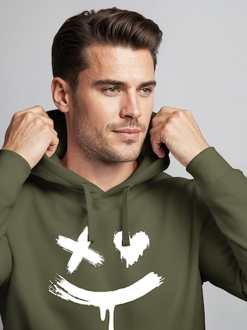 Neverless Sweatshirt 'Creepy Smile' in Grün