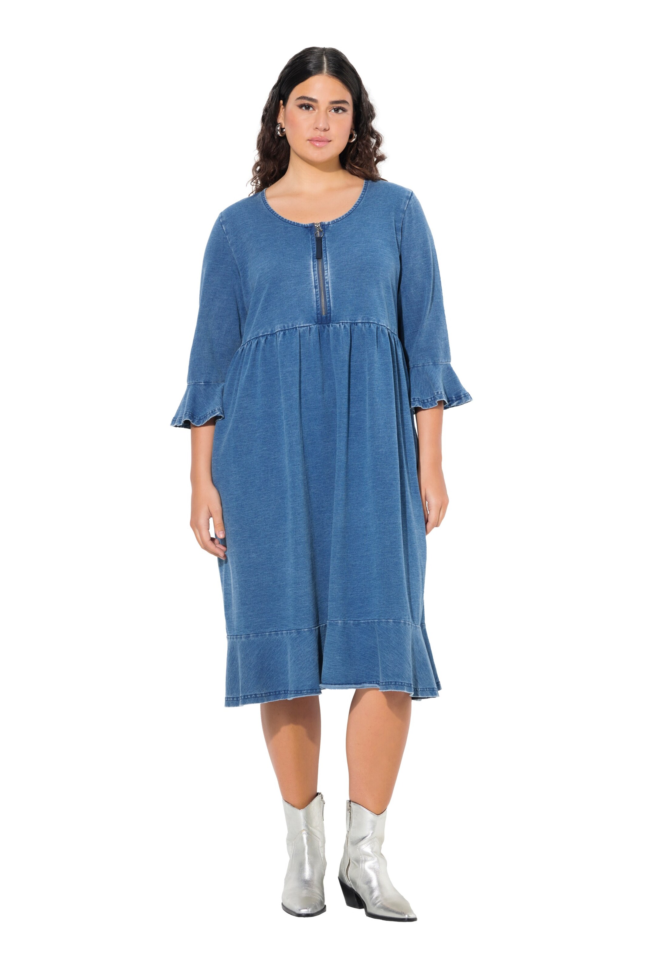 Ulla Popken Šaty – modrá: přední strana