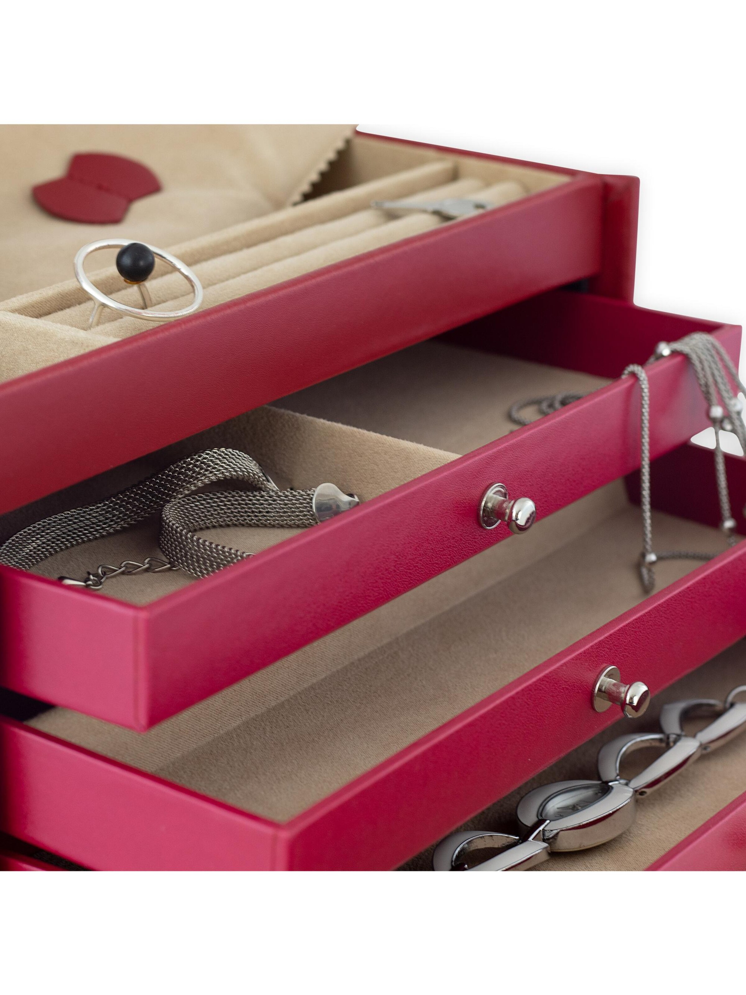 Friedrich23 Jewelry storage 'Schmuckkasten - Leder' in Red