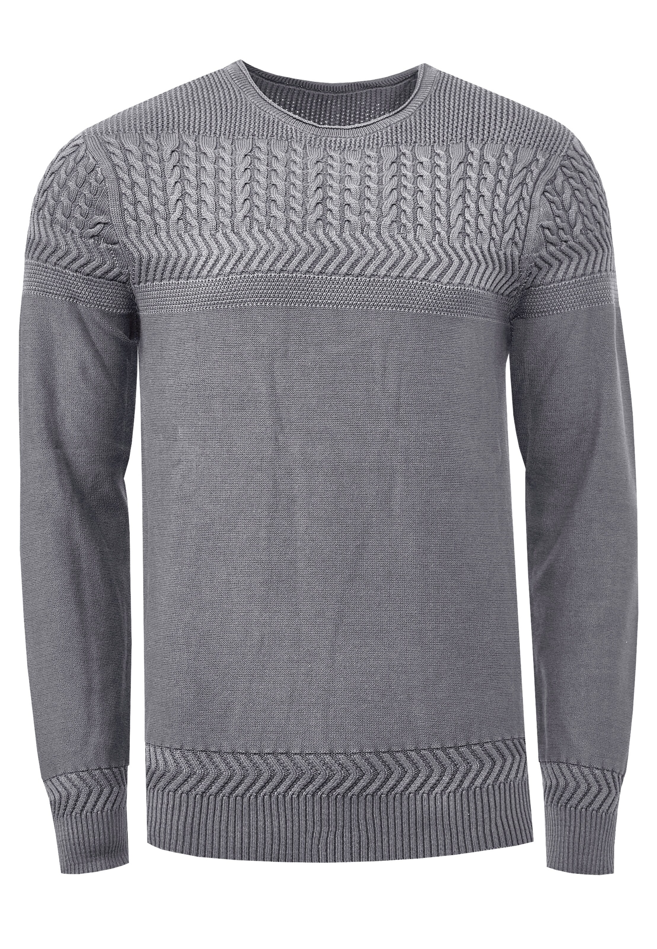 Rusty Neal Pullover in Grau: Vorderseite