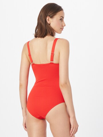 Hunkemöller Bustier Badeanzug in Rot