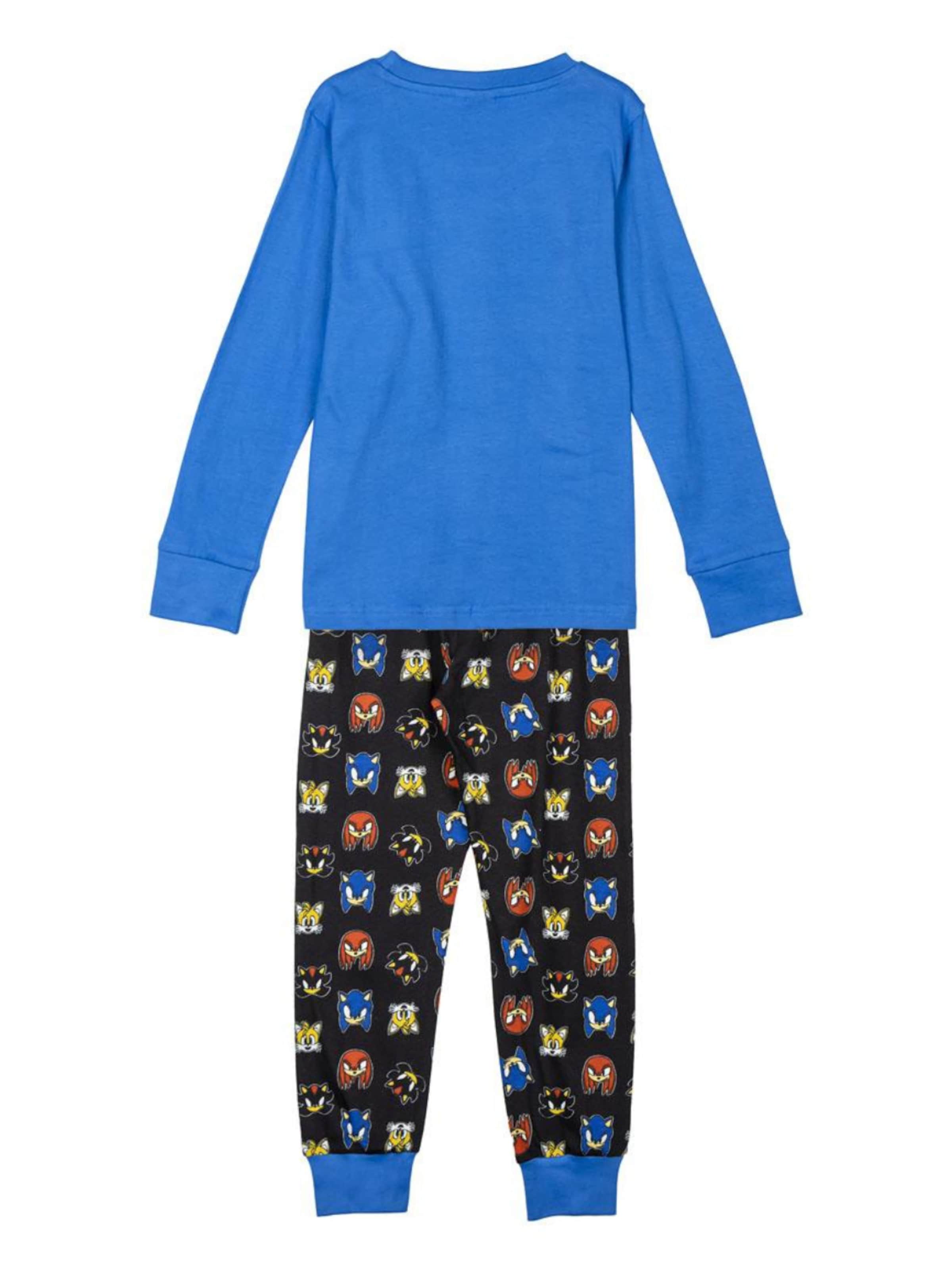 Cerdá Pajamas 'Sonic Pyjama Set Kids Blue – Boys Girls Sleepwear Long Sleeve Top and Pants' in Blue