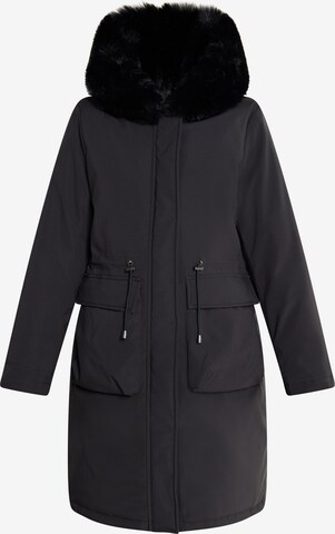 usha BLACK LABEL Winter Parka in Black: front