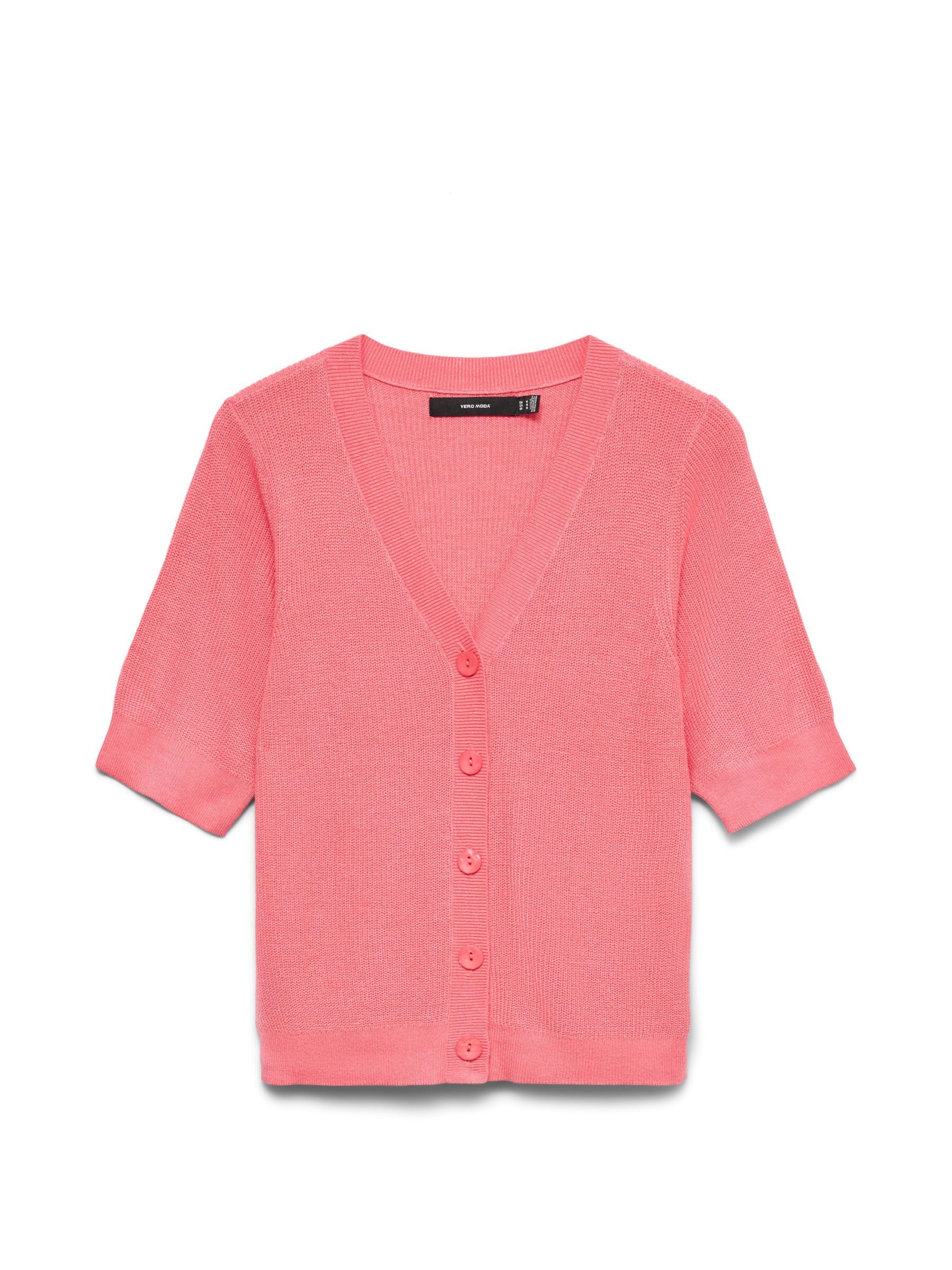 Cardigan 'VMNewflex' VERO MODA en rose : devant