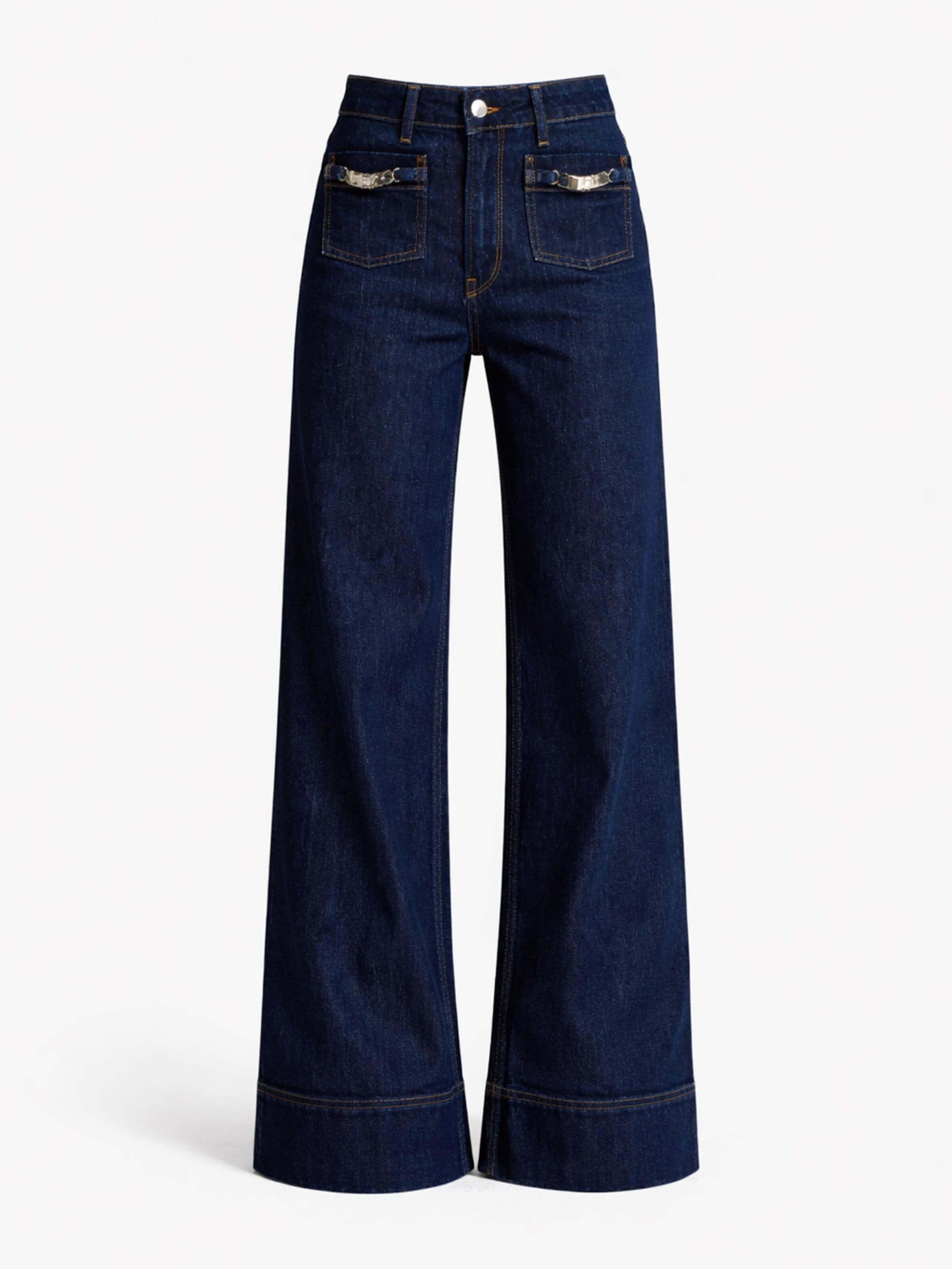 IT'S BASIC Wide leg Jeans 'WIDE MID RISE JEANS' in Blauw: voorkant