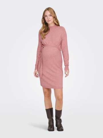 Only Maternity Gebreide jurk 'LEVA' in Rood