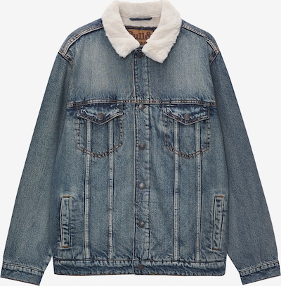 Pull&Bear Veste mi-saison en bleu foncé / blanc cassé, Vue avec produit