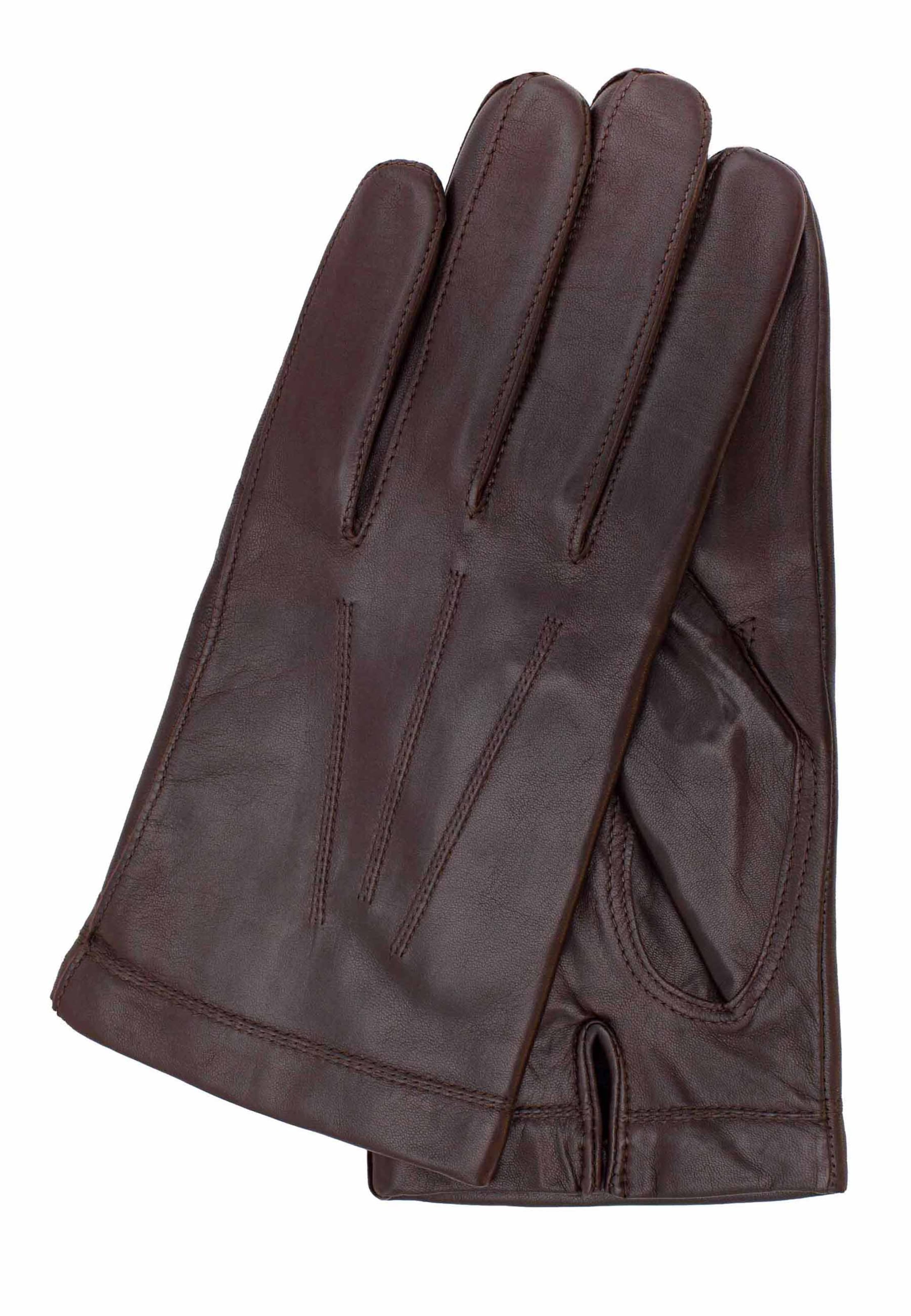 Gretchen Full finger gloves ' Trio' in Brown: front