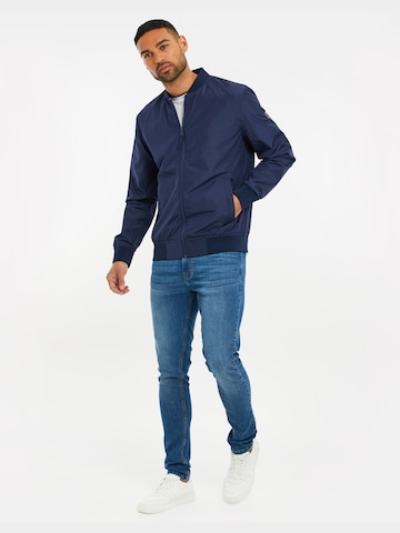 Threadbare Between-season jacket 'Rudie' in Blue: front