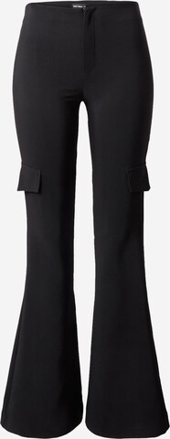 évasé Pantalon cargo Tally Weijl en noir : devant