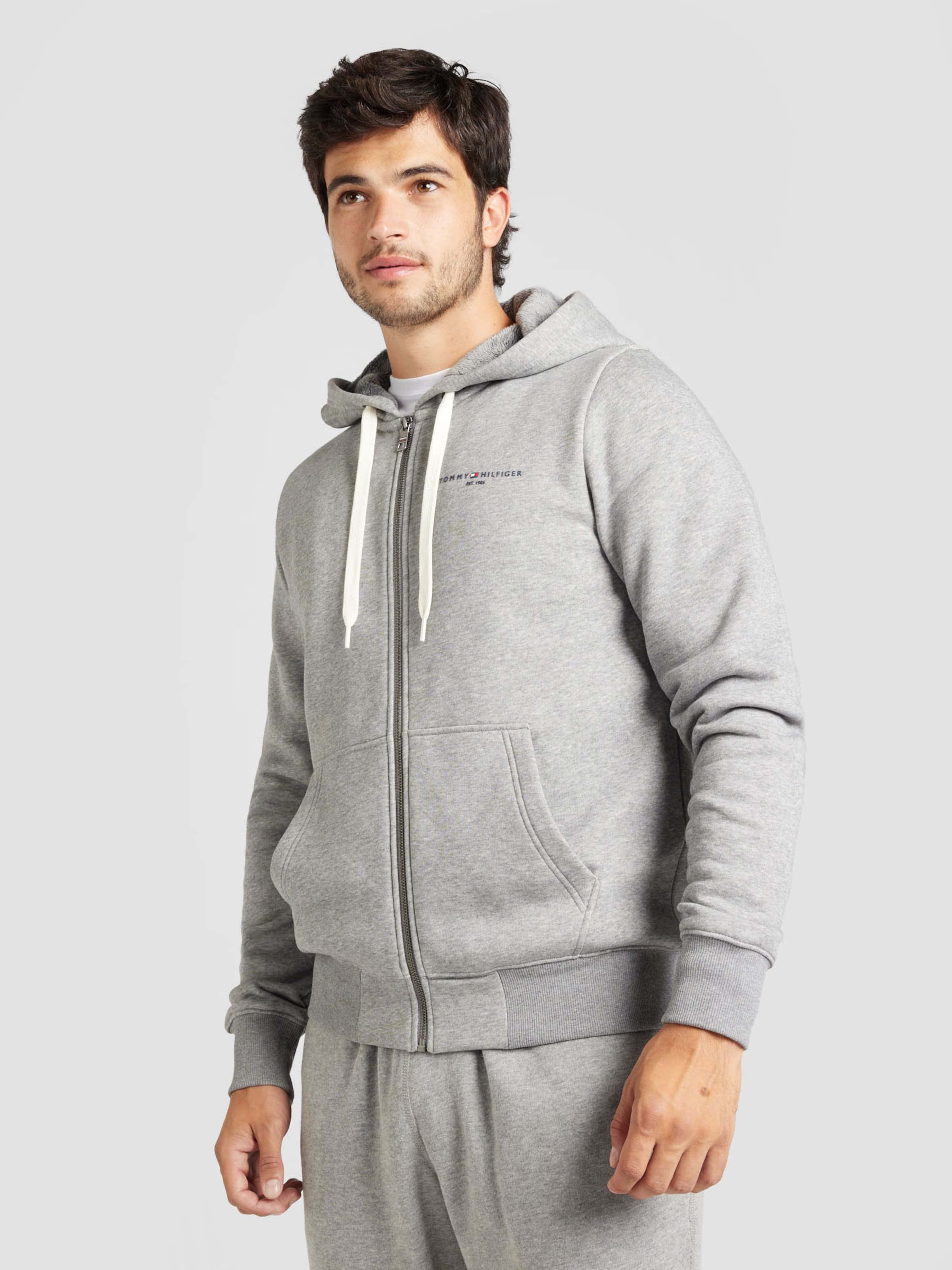 Tommy hilfiger zip up hoodie grey hotsell