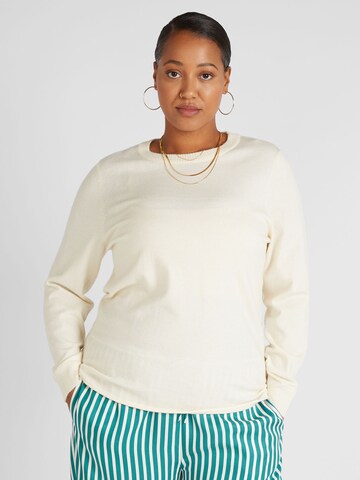 Pull-over 'IBI' ONLY Carmakoma en beige : devant