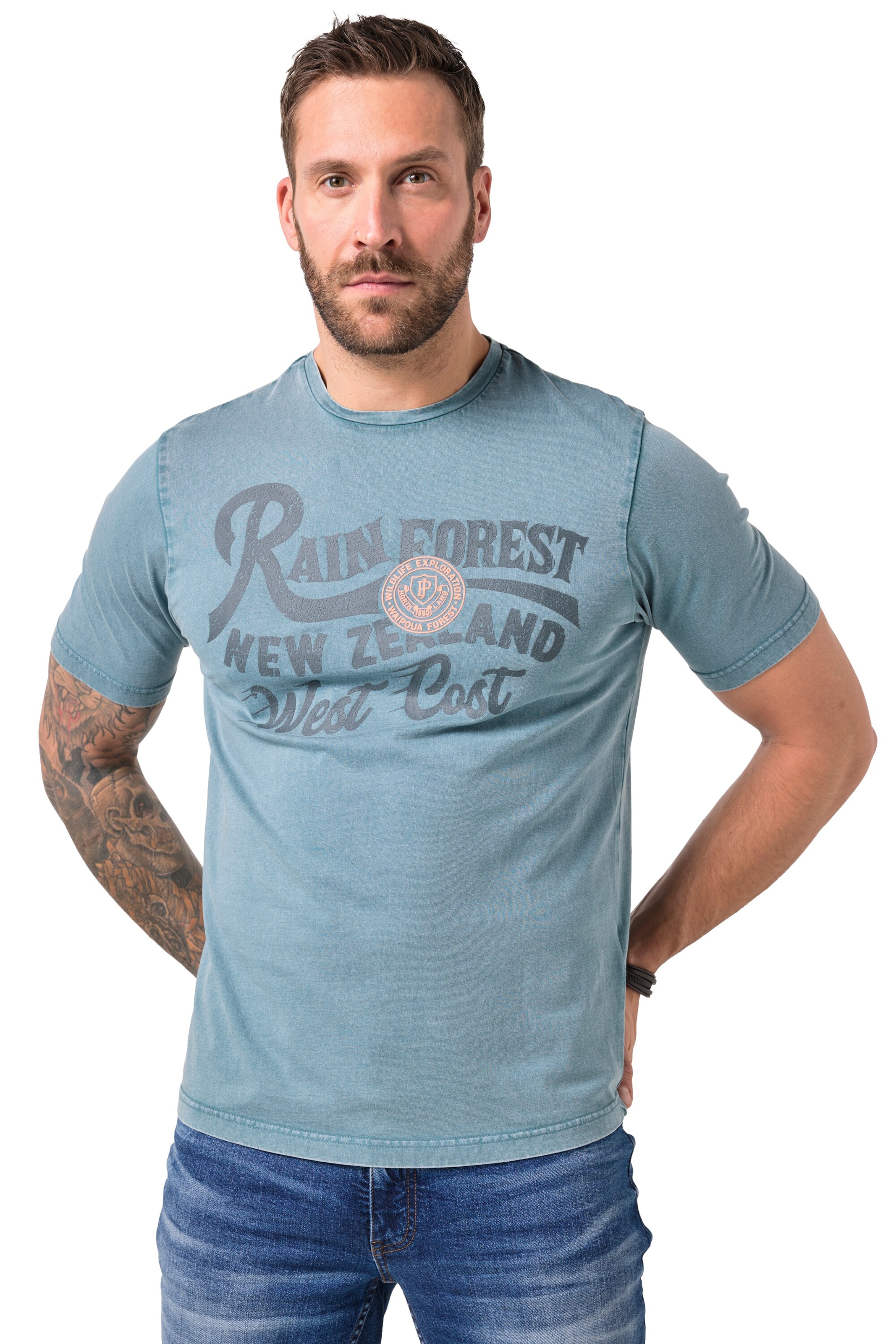 JP1880 T-Shirt in Blau: Vorderseite