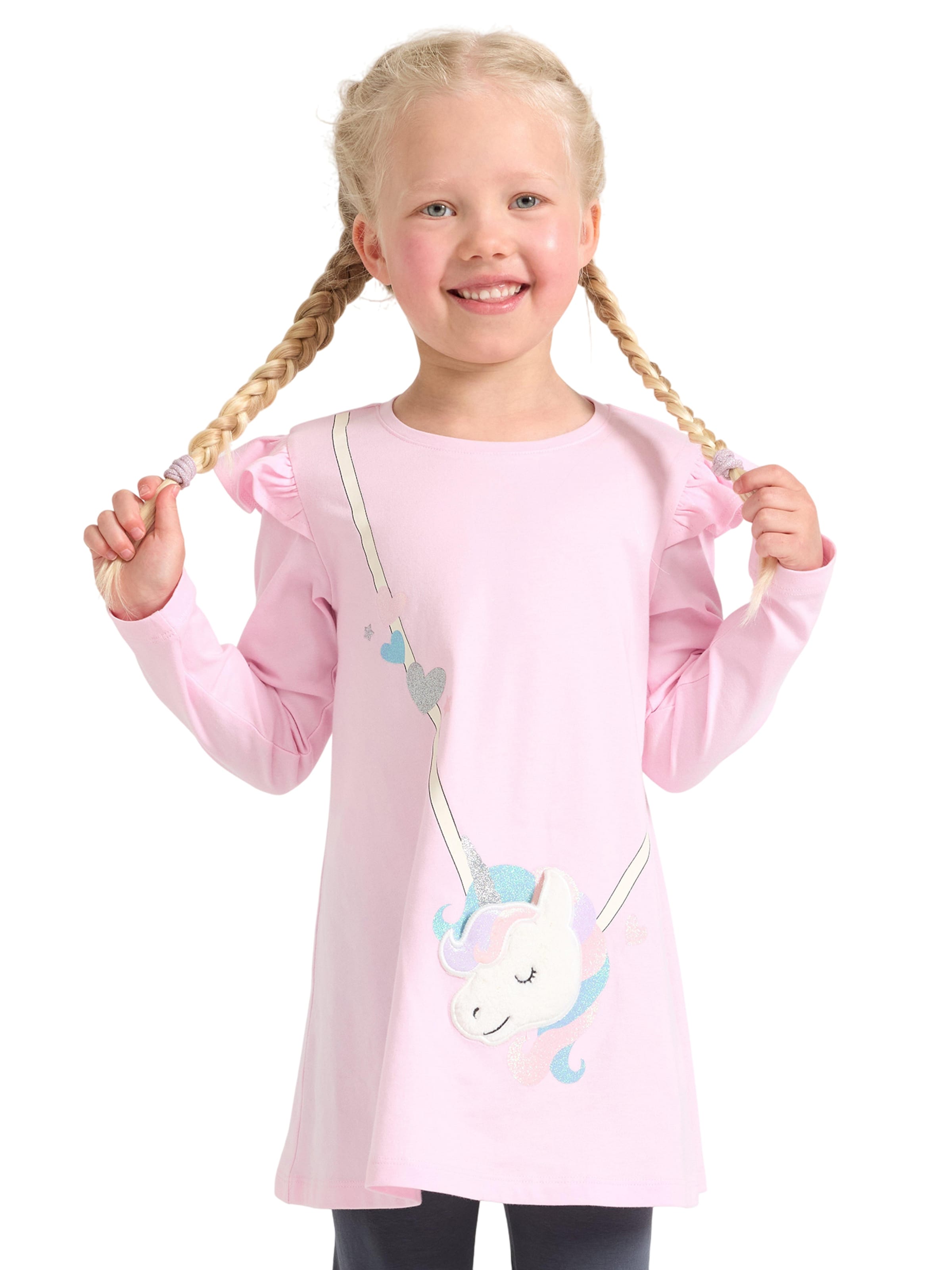 Lindex Футболка 'Unicorn Bag' в Ярко-розовый: спереди