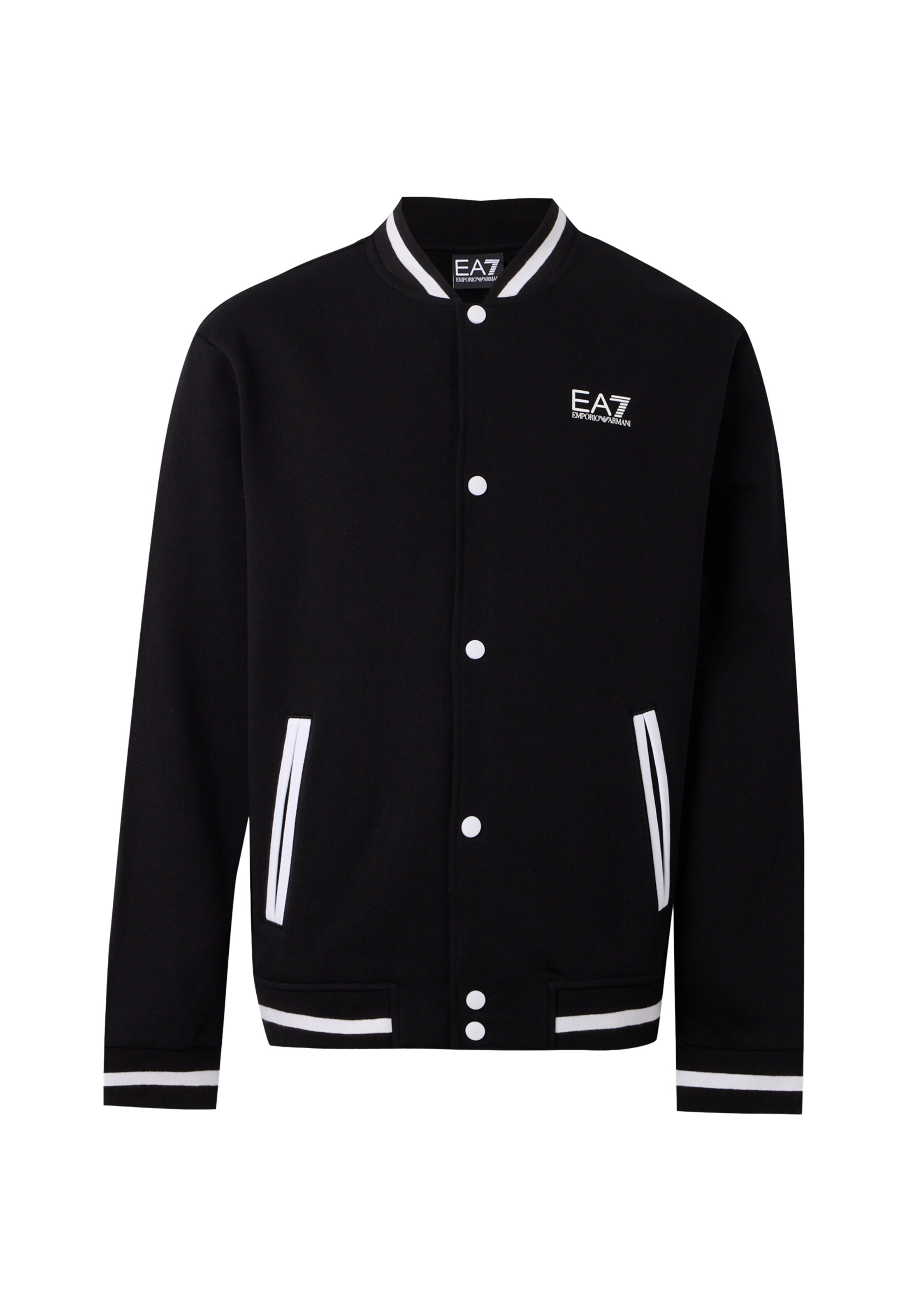 Veste de survêtement EA7 Emporio Armani en noir : devant